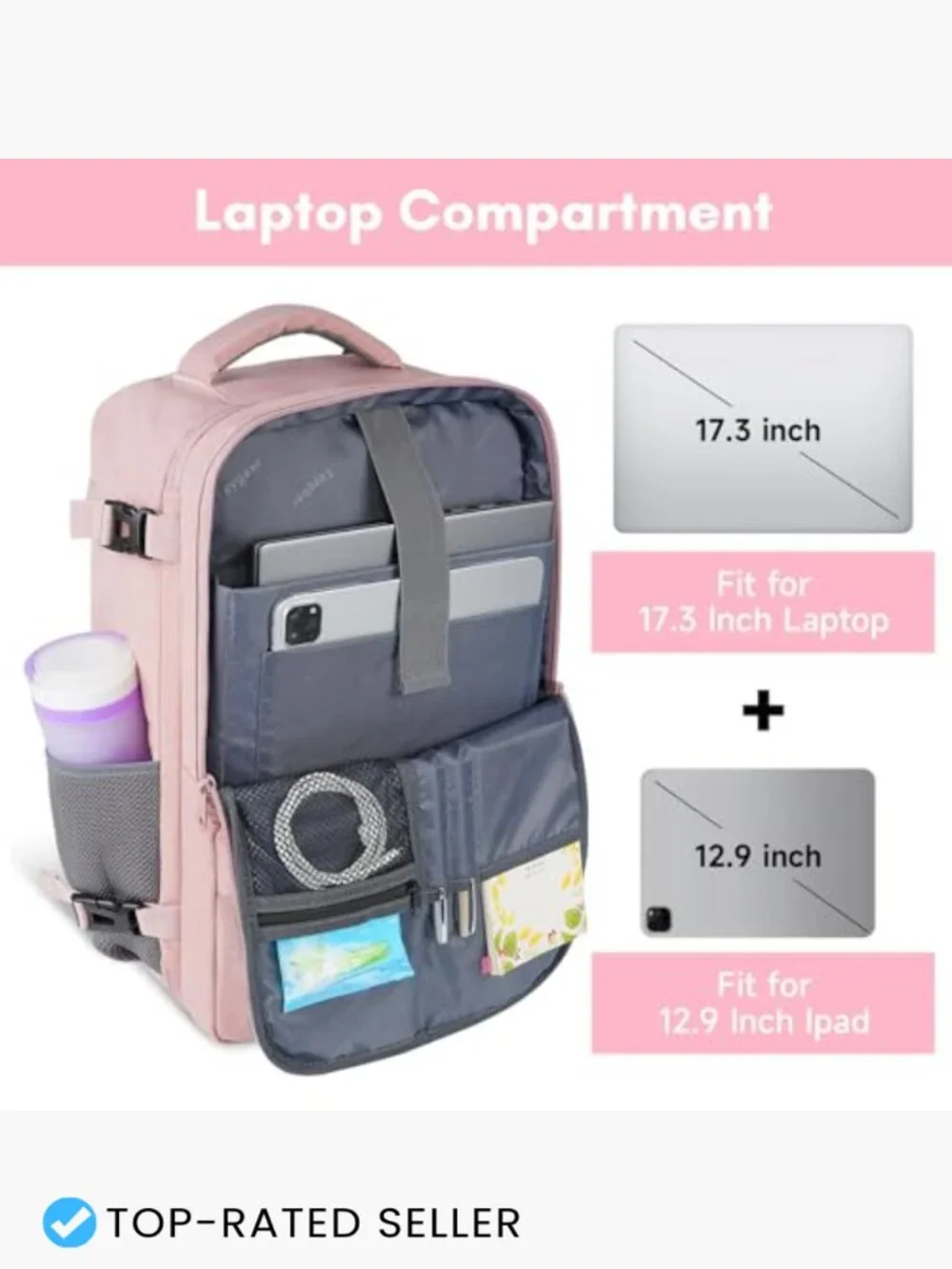 Large Travel Backpack 40L TSA Friendly Carry On Business Laptop Bag Daypack
